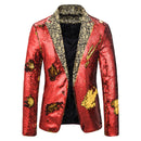 Stage Performance Nightclub Bar DJ Singer Host Two-Tone Sequin Jacket - AwwwCos