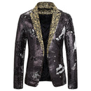 Stage Performance Nightclub Bar DJ Singer Host Two-Tone Sequin Jacket - AwwwCos