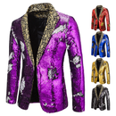 Stage Performance Nightclub Bar DJ Singer Host Two-Tone Sequin Jacket - AwwwCos