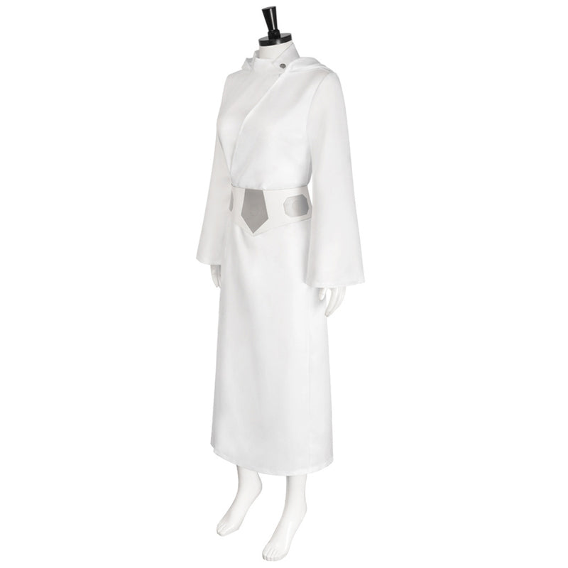 Star Wars: Princess Leia Cosplay Costume Hoodie White Dress