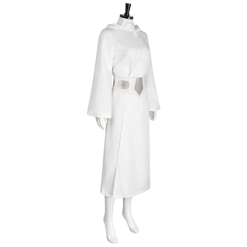 Star Wars: Princess Leia Cosplay Costume Hoodie White Dress