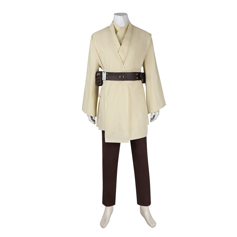 Star Wars：Episode I The Phantom Menace Qui Gon Jinn Cosplay Costume Black Robe Halloween Set