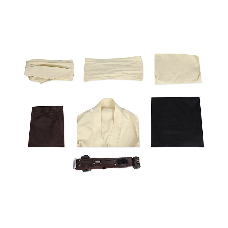 Star Wars：Episode I The Phantom Menace Qui Gon Jinn Cosplay Costume Black Robe Halloween Set