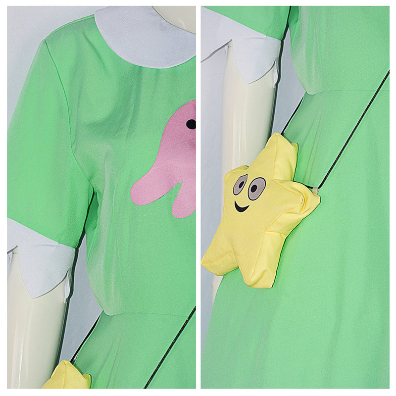 Star vs. the Forces of Evil Cosplay Costume Star butterfly Cute Green Dress Halloween Parent  Set
