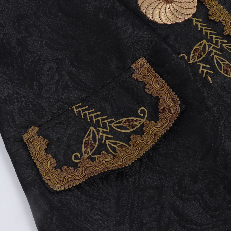 Steampunk Colonial Jacket Vintage Medieval Victorian Embroidery Tailcoat