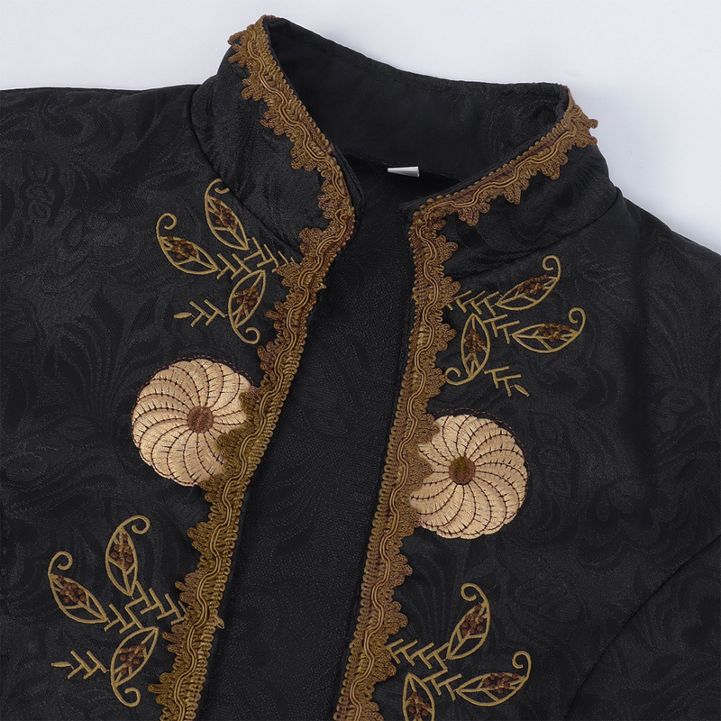 Steampunk Colonial Jacket Vintage Medieval Victorian Embroidery Tailcoat