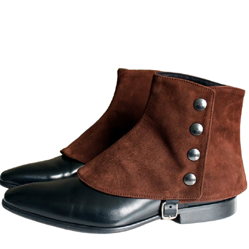 Steampunk Faux Leather Men Short Gaiters Spats with Rivets Boot Covers