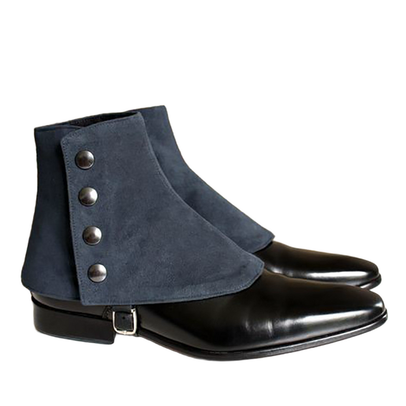Steampunk Faux Leather Men Short Gaiters Spats with Rivets Boot Covers