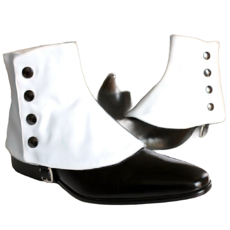 Steampunk Faux Leather Men Short Gaiters Spats with Rivets Boot Covers