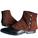 Steampunk Faux Leather Men Short Gaiters Spats with Rivets Boot Covers - AwwwCos