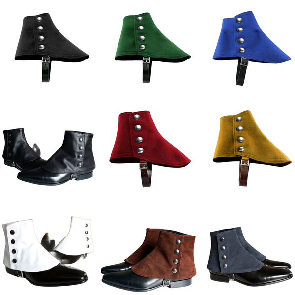 Steampunk Faux Leather Men Short Gaiters Spats with Rivets Boot Covers
