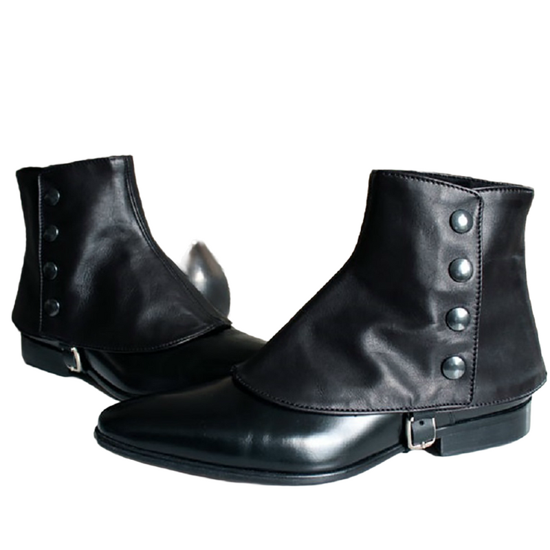 Steampunk Faux Leather Men Short Gaiters Spats with Rivets Boot Covers