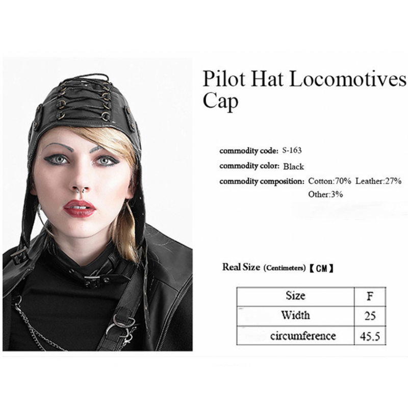 Steampunk Soft Leather Neutral Motorcycle Flight Hat Accessories