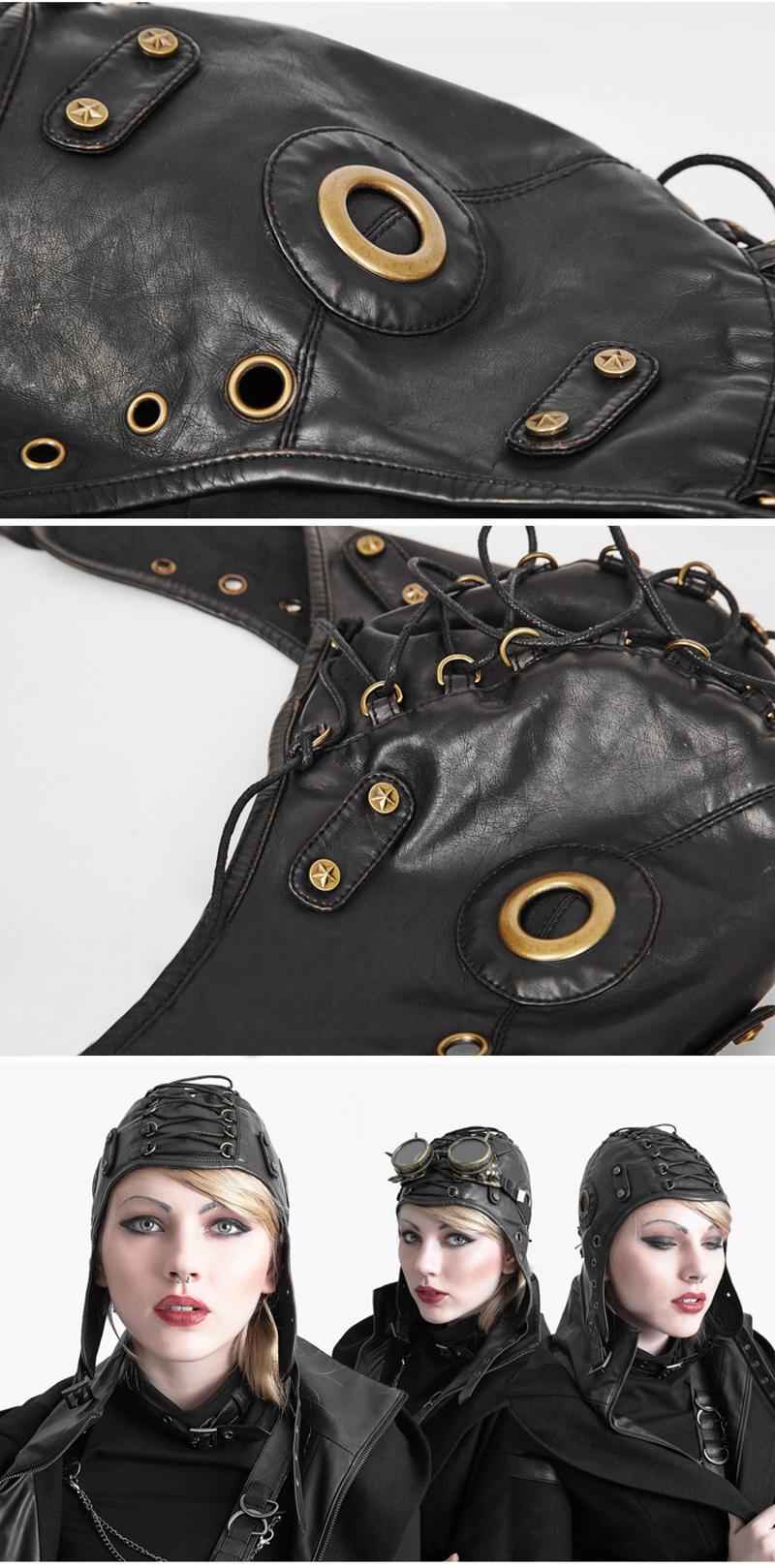 Steampunk Soft Leather Neutral Motorcycle Flight Hat Accessories