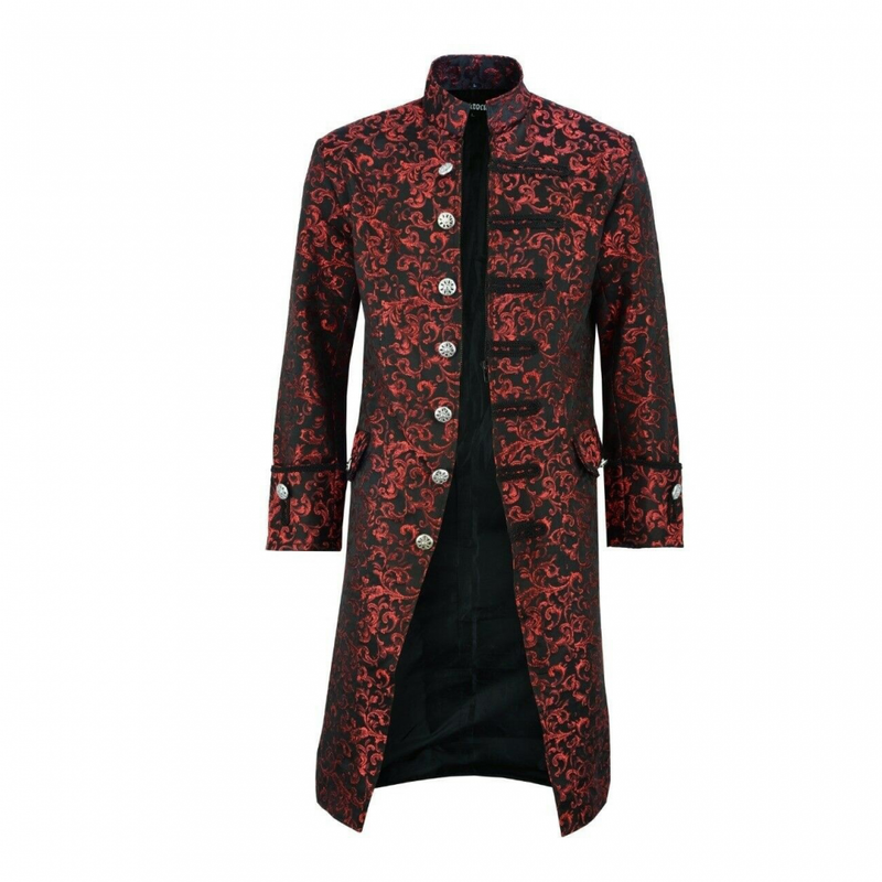 Steampunk Vintage Jacket Retro Gothic Victorian Frock Long Trench