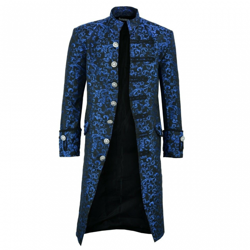 Steampunk Vintage Jacket Retro Gothic Victorian Frock Long Trench