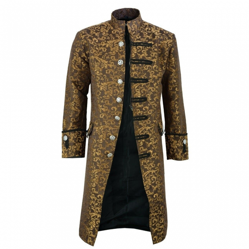 Steampunk Vintage Jacket Retro Gothic Victorian Frock Long Trench