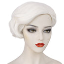 Steve Buscemi Cosplay Synthetic Vintage Short White Wave Curly Wig - AwwwCos
