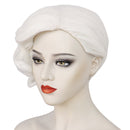Steve Buscemi Cosplay Synthetic Vintage Short White Wave Curly Wig - AwwwCos