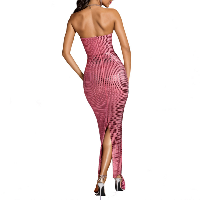 Strapless Corset Rhinestone Maxi Prom Dresses Bodycon Evening Gowns
