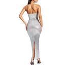 Strapless Corset Rhinestone Maxi Prom Dresses Bodycon Evening Gowns - AwwwCos