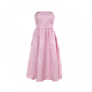 Strapless Tea Length Prom Dress Embroidery Satin Evening Party Gown - AwwwCos