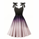 Sweetheart Spaghetti Straps Lace Trim Purple Pink Gradient Dress - AwwwCos