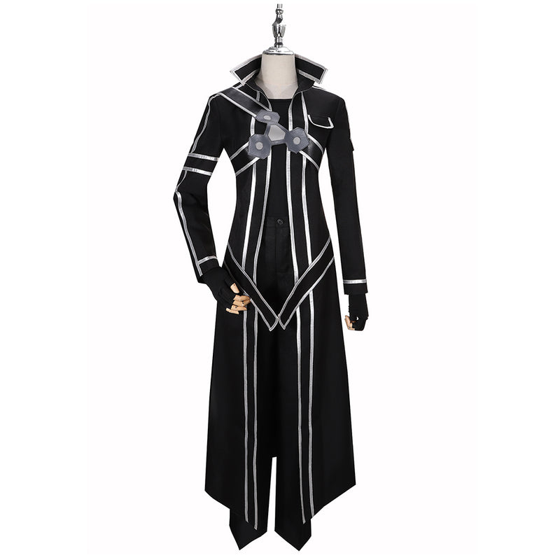 Sword Art Online SAO Anime Kazuto Kirigaya Kirito Cosplay Costume Black Jacket Coat Halloween Outfit Battle Uniform