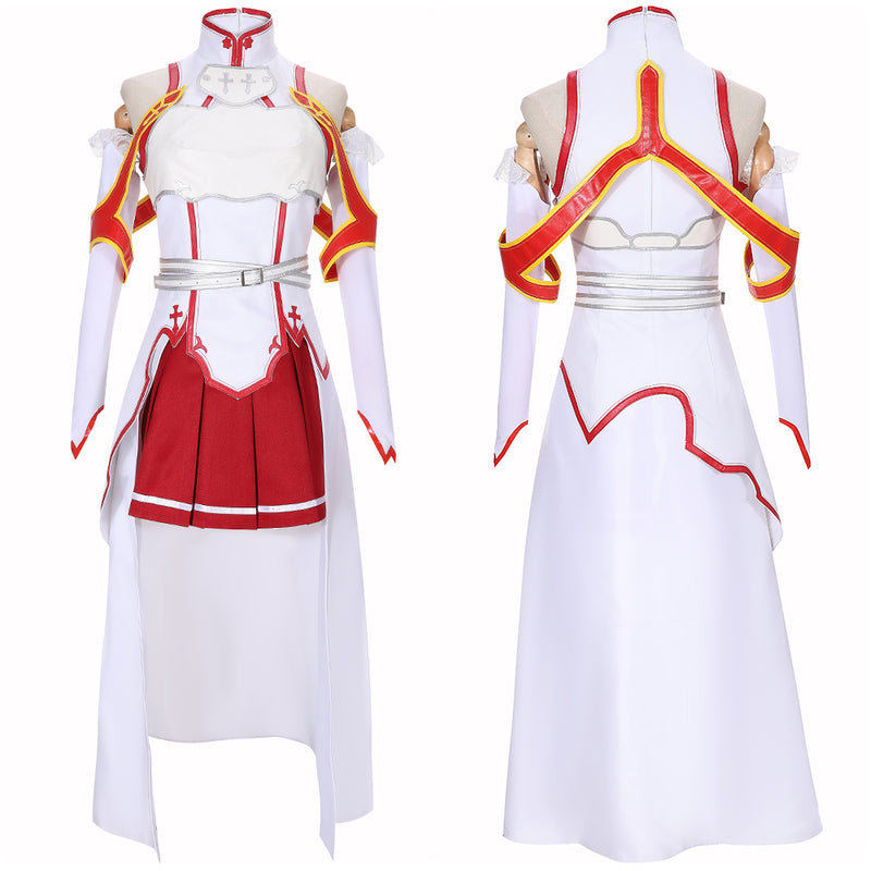 Sword Art Online Yuuki Asuna Cosplay Costume Dress Suit Cloak Halloween Carnival Outfit Uniform
