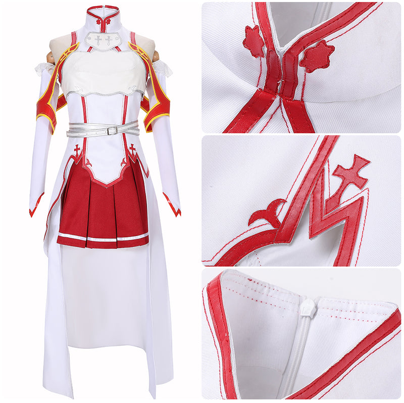 Sword Art Online Yuuki Asuna Cosplay Costume Dress Suit Cloak Halloween Carnival Outfit Uniform