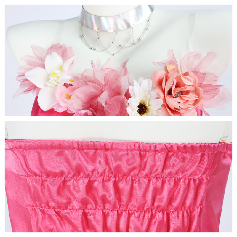 TV Series Winx Club Flora Cosplay Costume Knee Length Pink Dress - AwwwCos