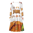 Thanksgiving Day Printed Adult Girl A Line Autumn Party Dress