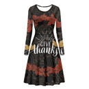 Thanksgiving Day Printed Women A Line Halloween Party Dress - AwwwCos