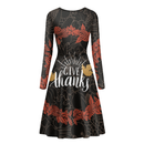 Thanksgiving Day Printed Women A Line Halloween Party Dress - AwwwCos