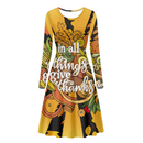 Thanksgiving Day Printed Women A Line Halloween Party Dress - AwwwCos