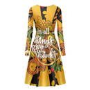 Thanksgiving Day Printed Women A Line Halloween Party Dress - AwwwCos