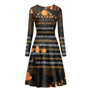 Thanksgiving Day Printed Women Round Neck Elegant Midi Dress