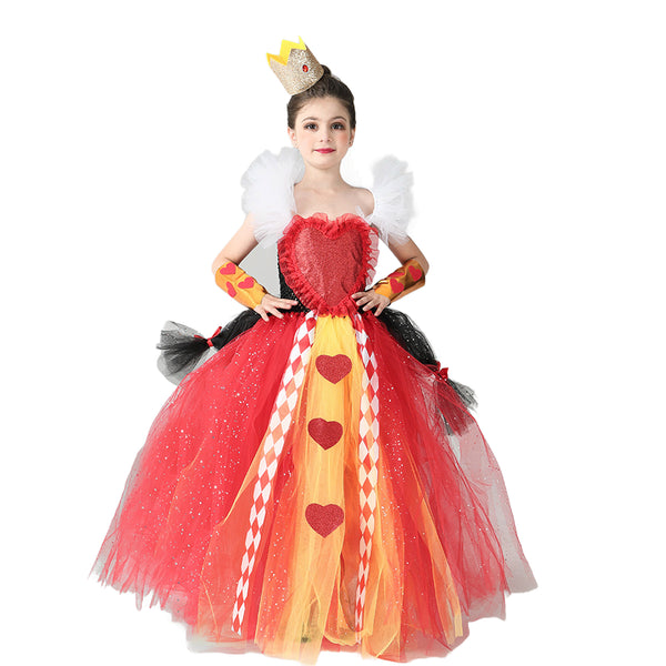The Red Queen Halloween Dress for Girls Puffy Tulle Tutu Skirt