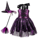 Toddler Kids Girl Bat Spider Cosplay Costume Birthday Party Witch Dress Up Outfit - AwwwCos