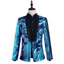 Two-Tone Turnaround Sequin Coat Nightclub Bar DJ Singer Host Top - AwwwCos