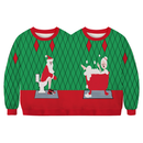 Two Person Couples Sweater for Women Men Conjoined Christmas Sweater - AwwwCos