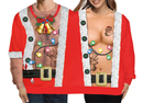 Two Person Couples Sweater for Women Men Conjoined Christmas Sweater - AwwwCos