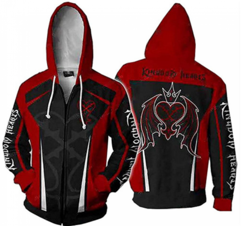 Unisex Game Kingdom 3D Sweatshirt Hearts Sora Riku Kairi Cosplay Jacket