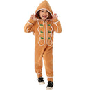 Unisex Kids Gingerbread Cosplay Costume Christmas Apron Hooded Bodysuit - AwwwCos