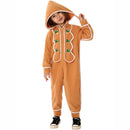 Unisex Kids Gingerbread Cosplay Costume Christmas Apron Hooded Bodysuit - AwwwCos