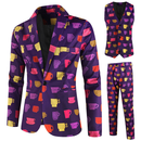 Valentine's Day Slim Fit Suit 3 Piece One Button Jackets Pants Vest