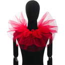 Victorian Elizabethan Clown Cosplay Accesory Tulle Layered Mesh Fake Ruffles Collar