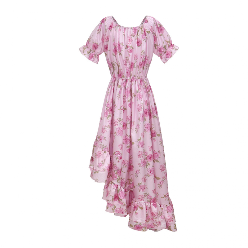 Victorian Retro Aesthetic Floral Square Collar Hanging Dress - AwwwCos