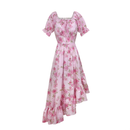 Victorian Retro Aesthetic Floral Square Collar Hanging Dress - AwwwCos
