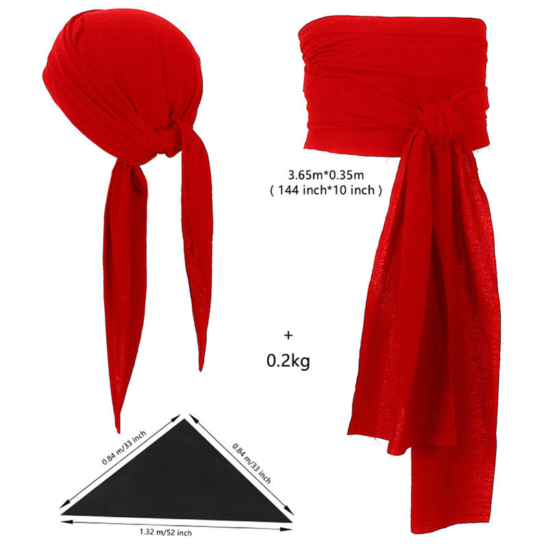 Vintage Medieval Pirate Viking Knight Cosplay Triangle Headscarf Belt - AwwwCos